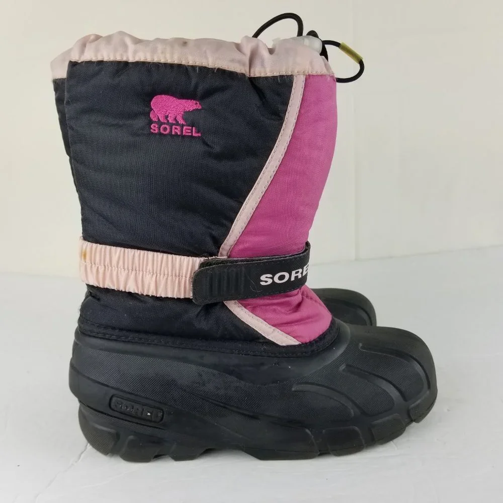 Sorel Girls Sz 3‎ Pink Warm Winter Show Boots Insulated Waterproof